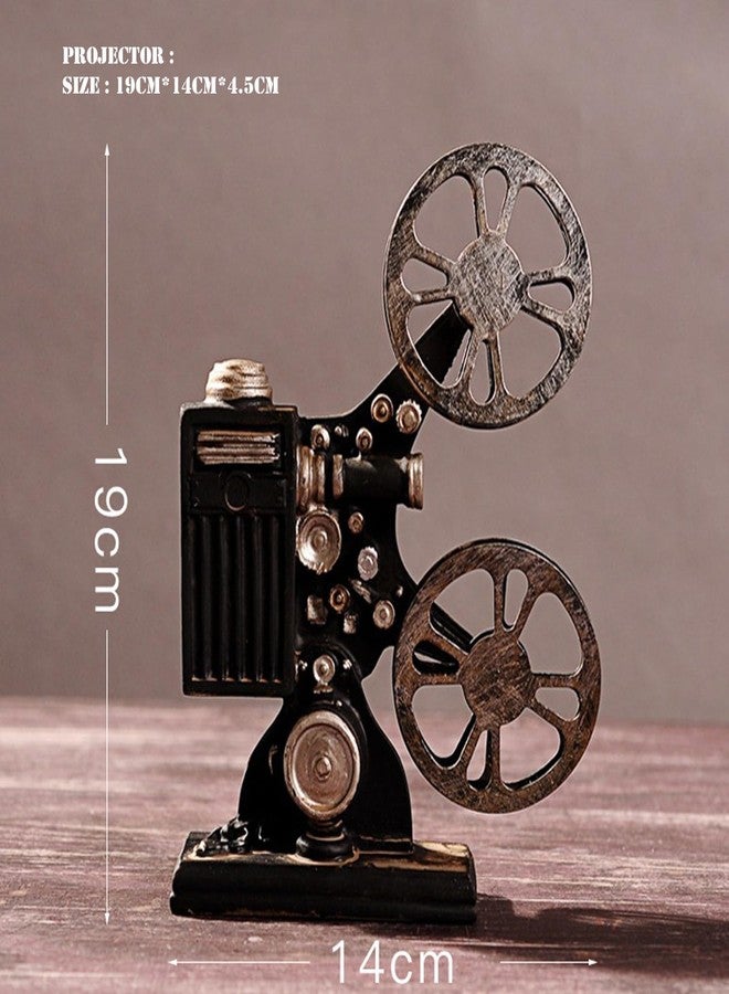 Spiaty Synthetic Resin Vintage Style Film Projector Decorative Model for Home Living Room, Black Metal, Retro Home Cinema Decor - Image 5